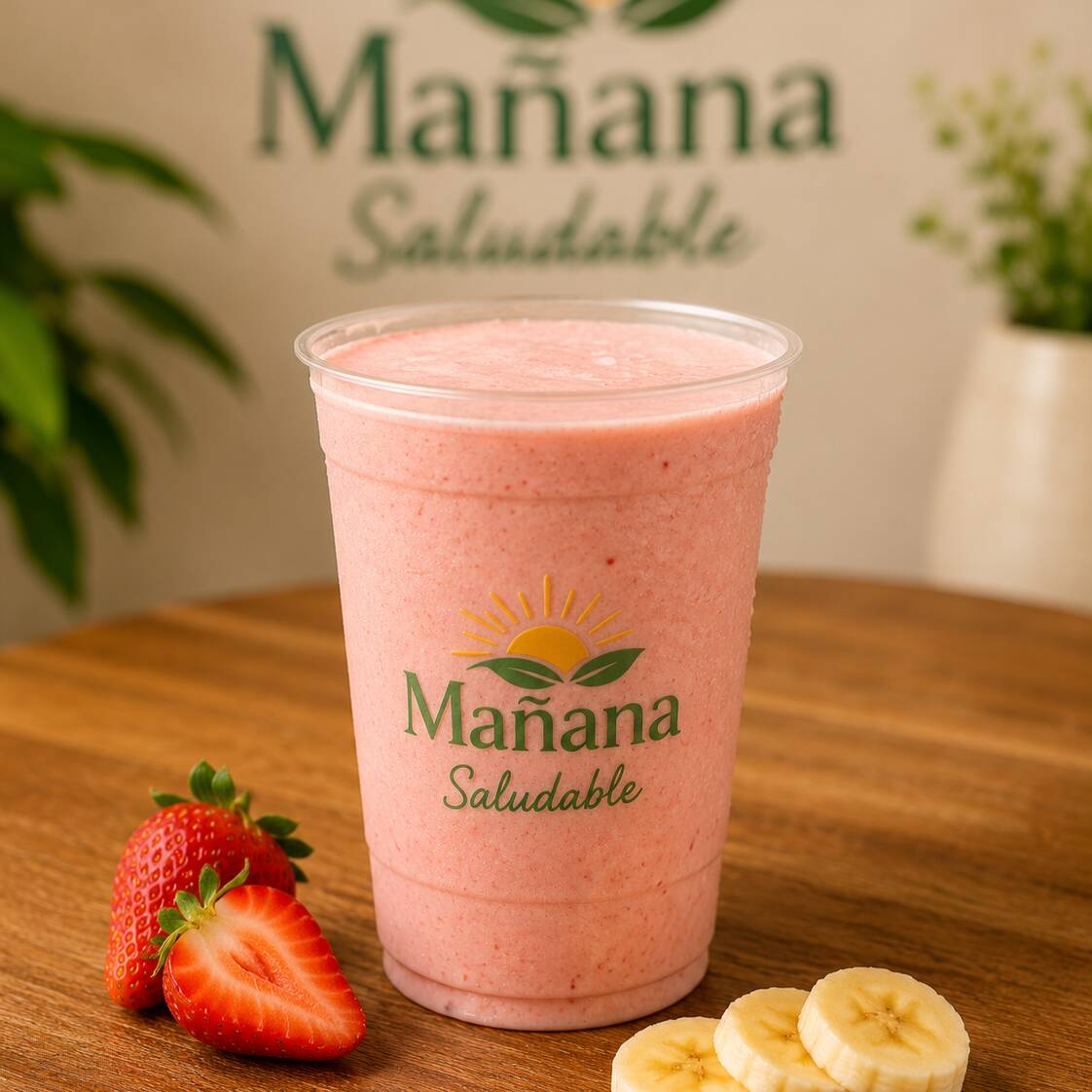 BATIDO DE BANANO Y FRESA