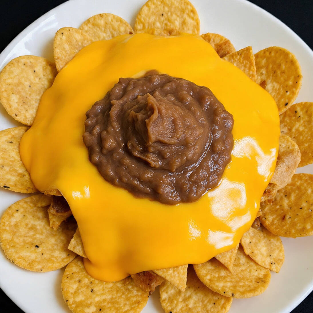 Nachos Con Frijol y Queso