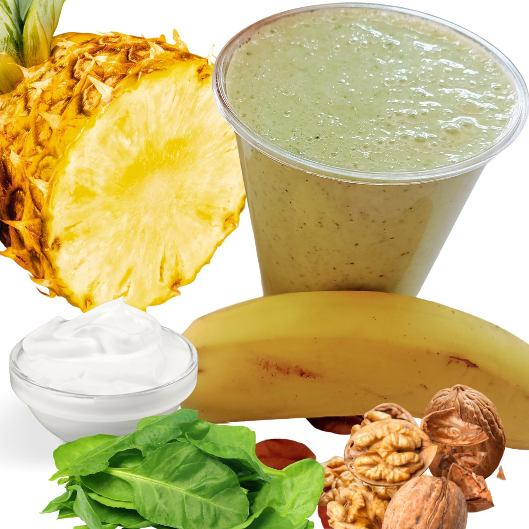 Smoothie de Piña, Espinacas y Plátano