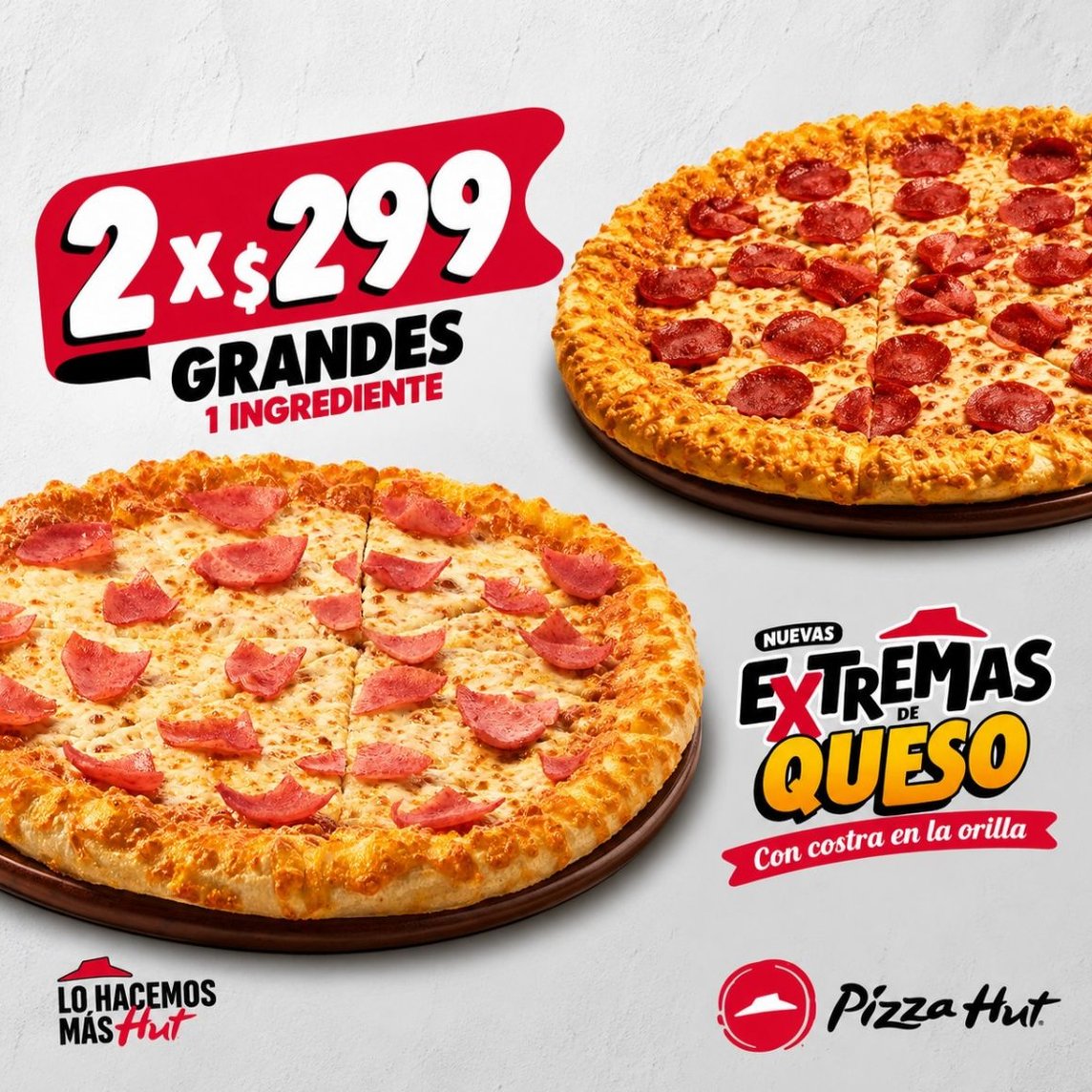 2 Pizzas GRANDES EXTREMAS