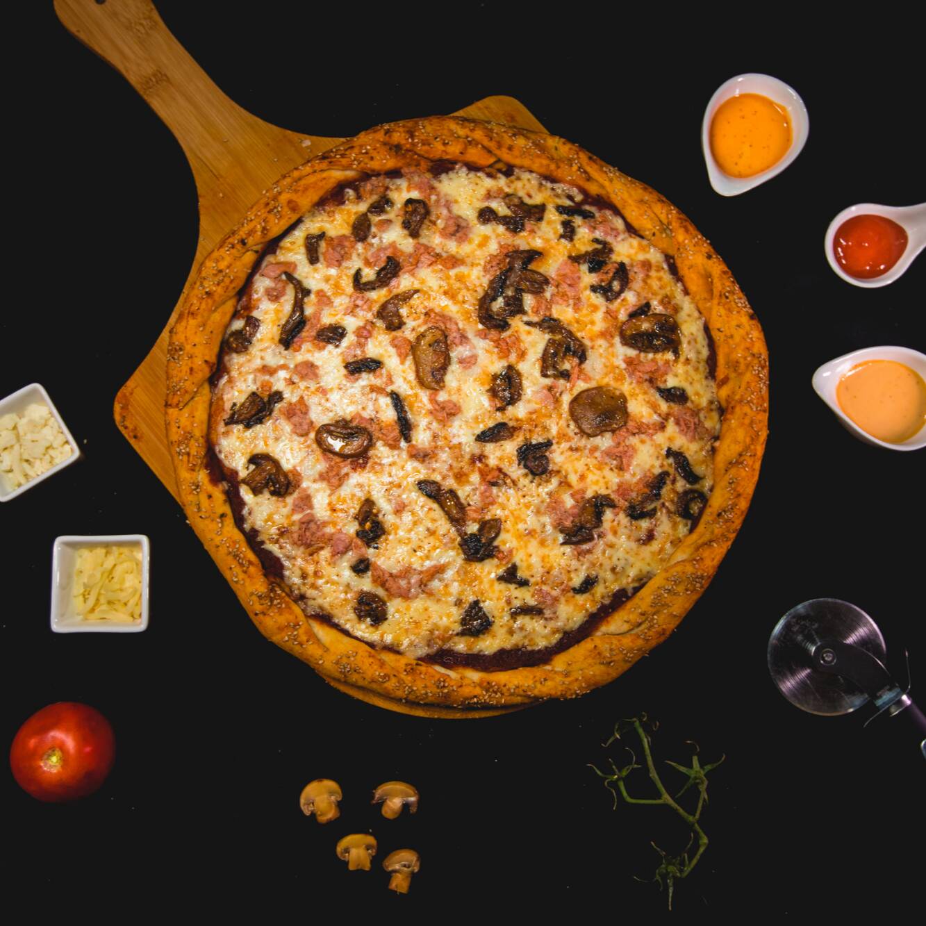 Pizza Grande Champiñones con Atun