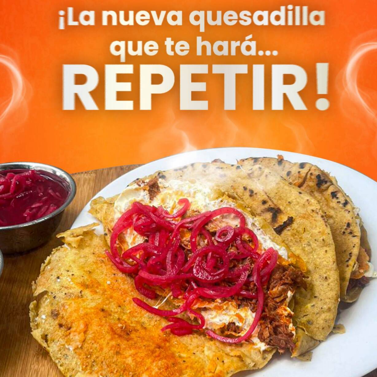 QUESADILLA MAS 2 TACOS 1 POZOL