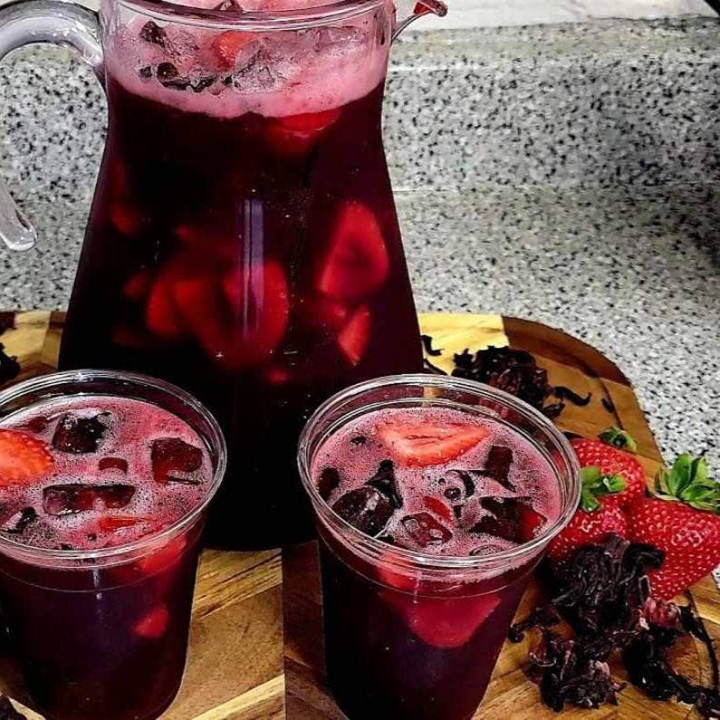 Agua de Jamaica con Fresa 1 L