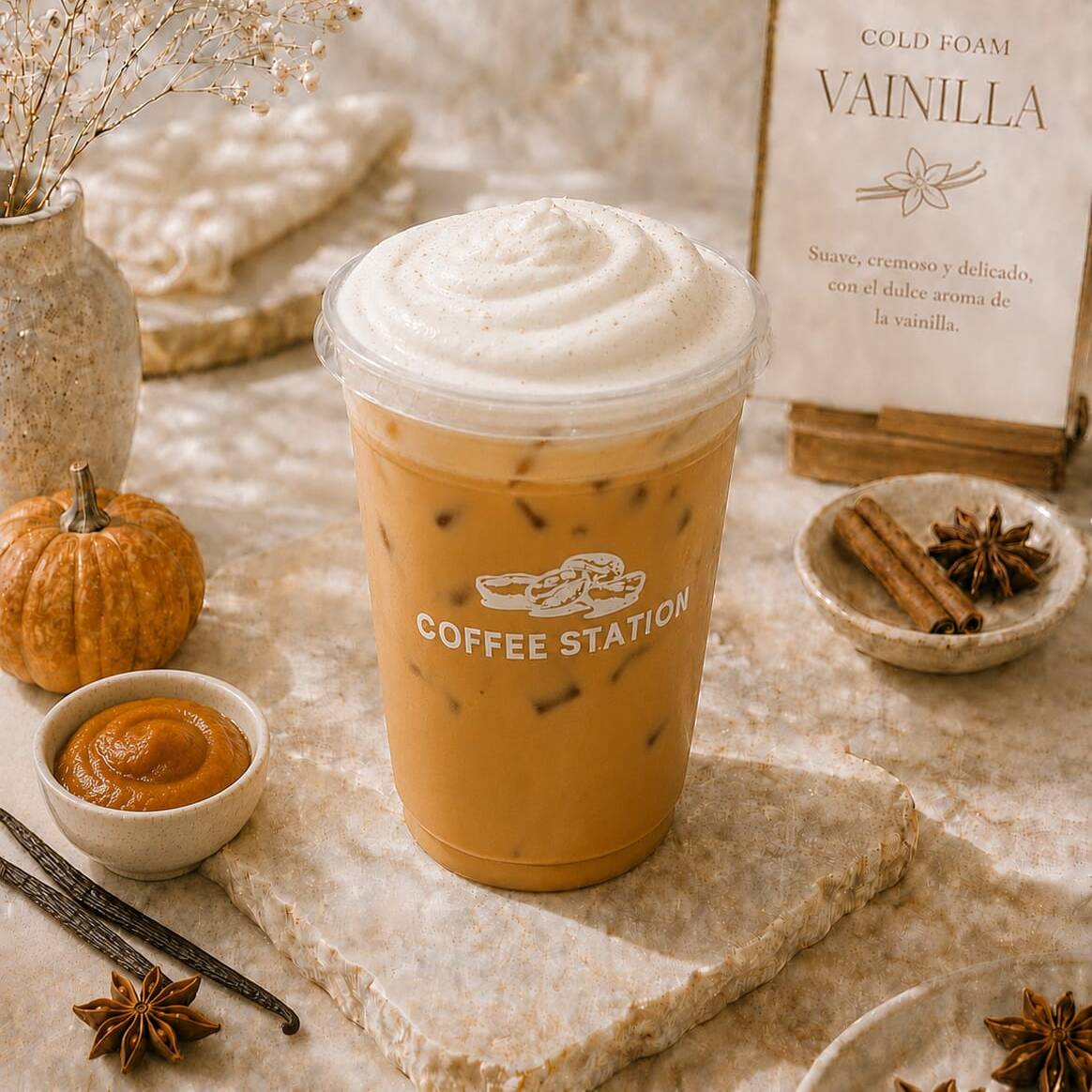 Latte pumpkin foam