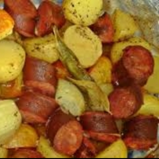 Deliciosa batata doce com calabresa