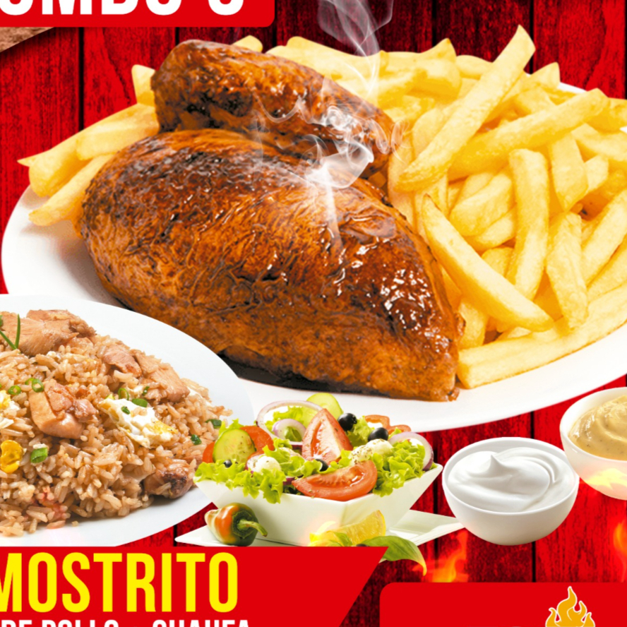 Mostrito 1/8 de Pollo más Chaufa