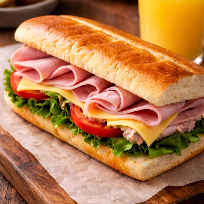 Sándwich Jamón y Queso + Milo