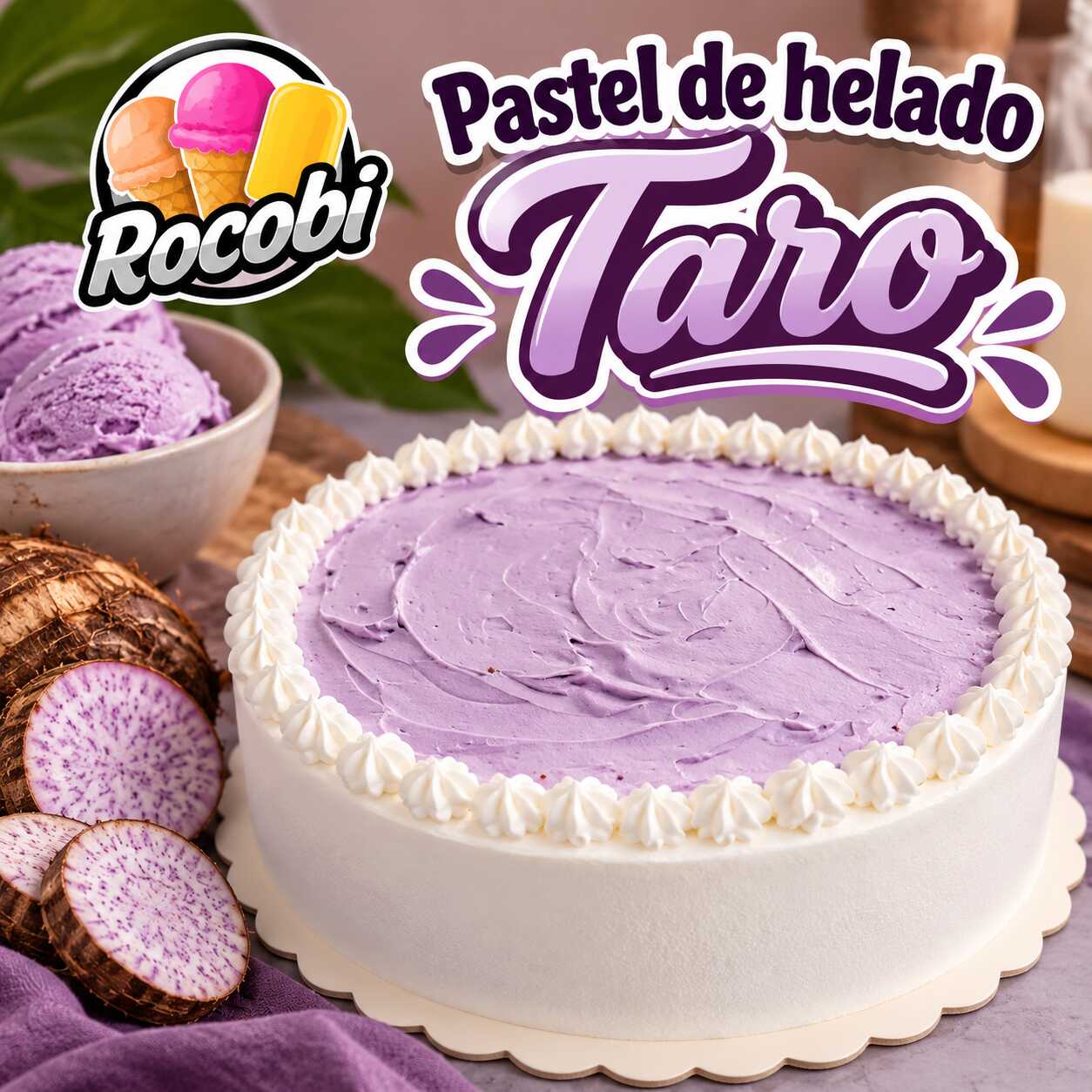 Pastel Helado Sabor Taro