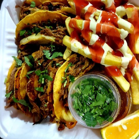 4 Tacos de Birria con Papas