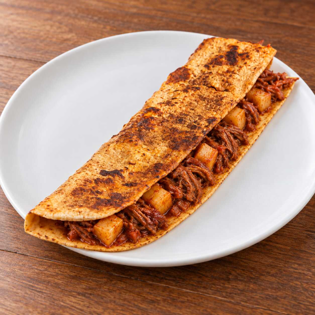 Taco Deshebrada Roja de Res (mediorifle)