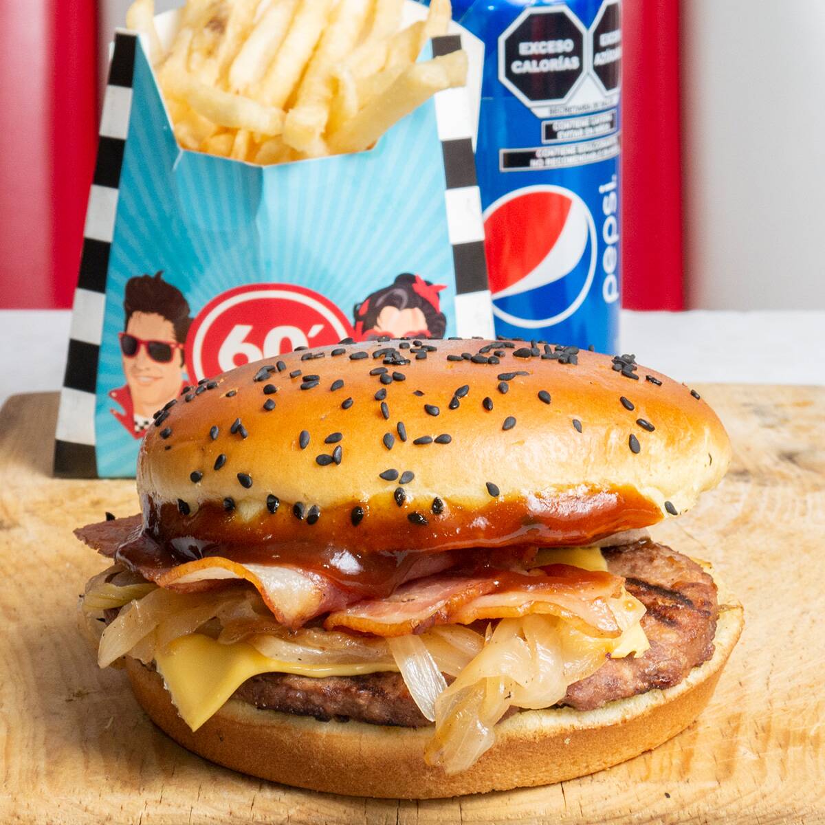 Combo Hamburguesa Bacón BBQ Doble