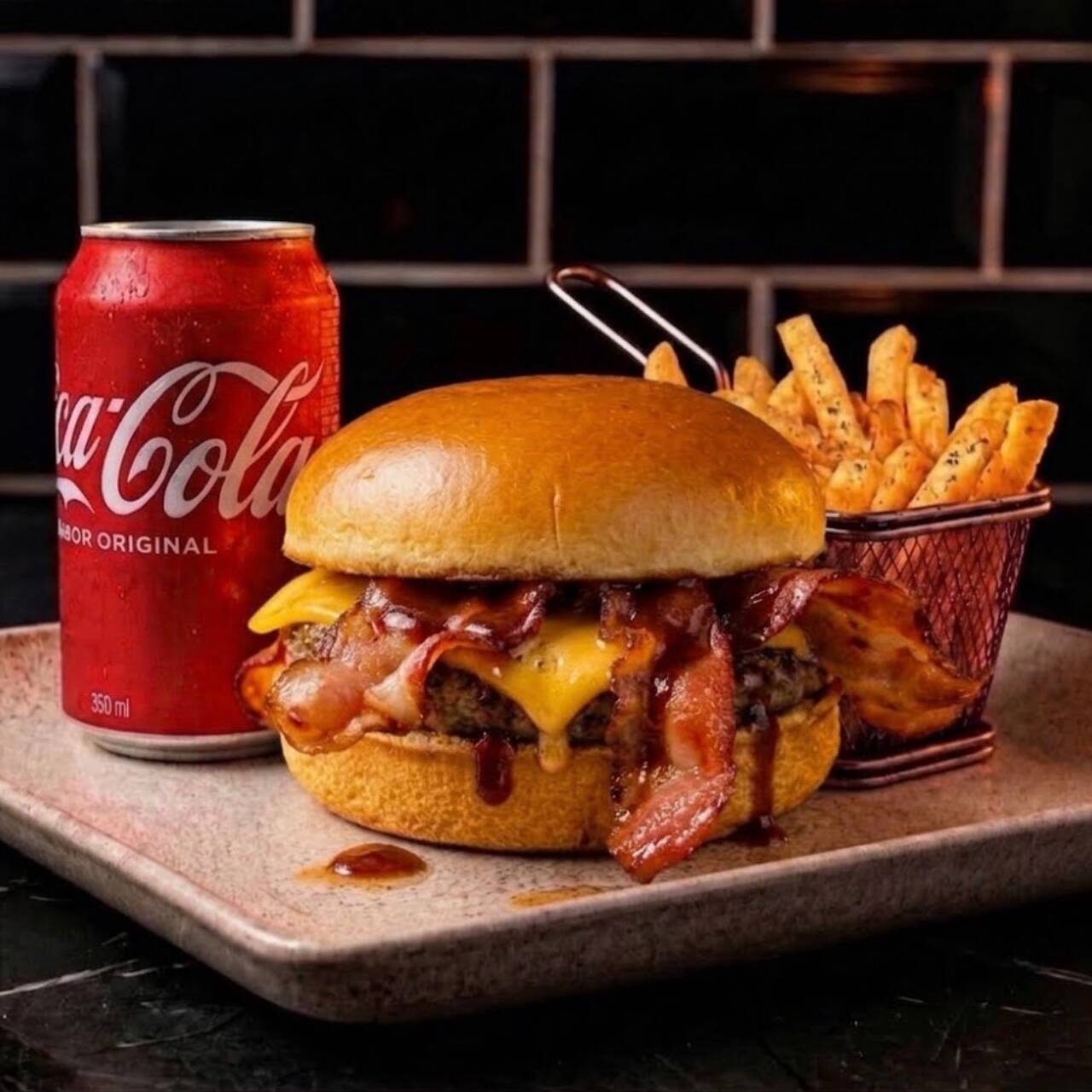 Desfrute o melhor artesanal da casa o Reo Bacon, composto por pão de brioche premium, 1 blend magnífico, queijo cheddar fatia, nosso delicioso bacon e um dos nossos molhos secretos a escolha