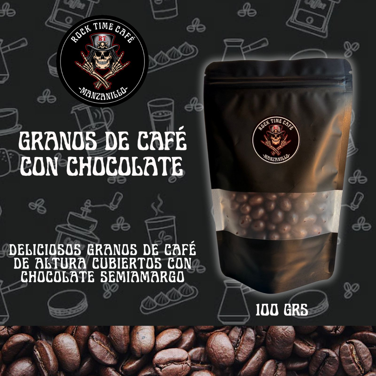 GRANOS DE CAFÉ CON CHOCOLATE (100 Grs)
