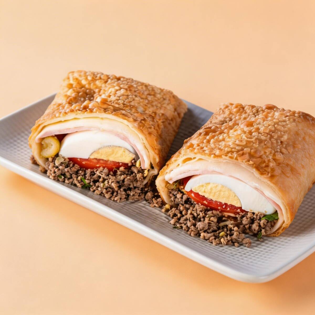 Especial de carne-carne moída, ovo, muçarela, presunto, azeitona e tomate.
A melhor e mais crocante massa de pastel Especial da cidade. Experimente o melhor pastel da Região no Conforto da Sua Casa !