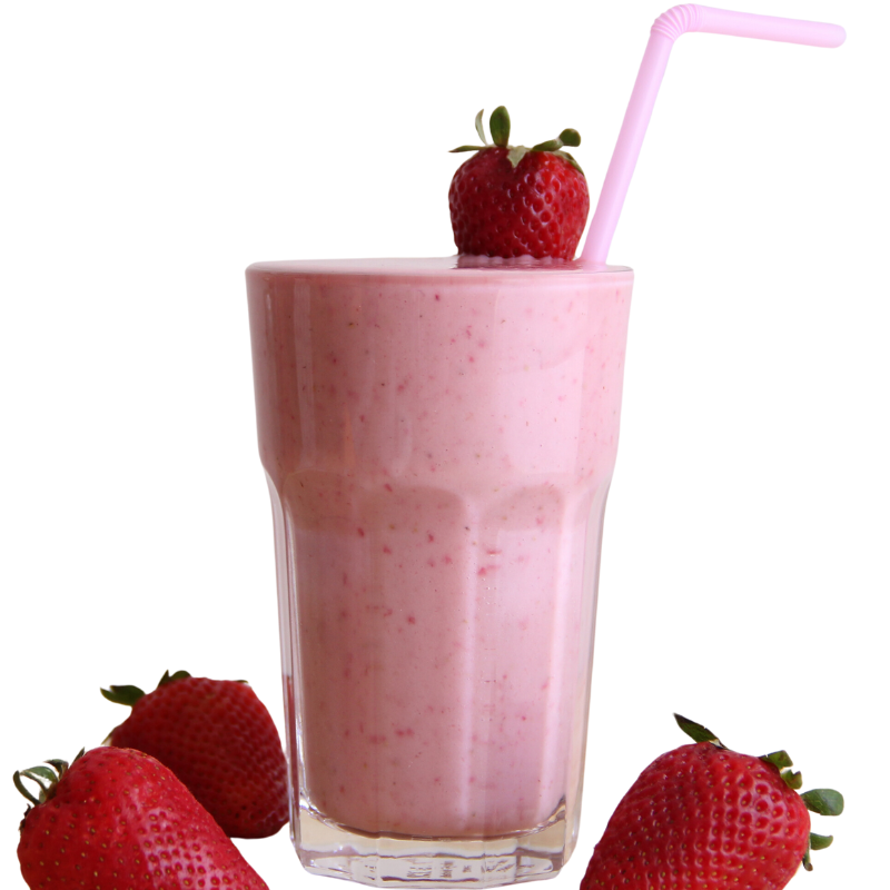 O clássico reinventado! Sorvete cremoso de baunilha, morangos frescos batidos e cobertura com calda de morango.