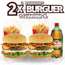 2 x Burguer com carne de excelente qualidade de 56g, pão artesanal extremamente macio que derrete na boca, queijo derretido, ovo, presunto e salada fresca (alface) e a exclusiva maionese temperada da canedo. + 2 Batata Frita Mc Cain 7mm sequinhas e crocante com um salzinho profissional para batatas.