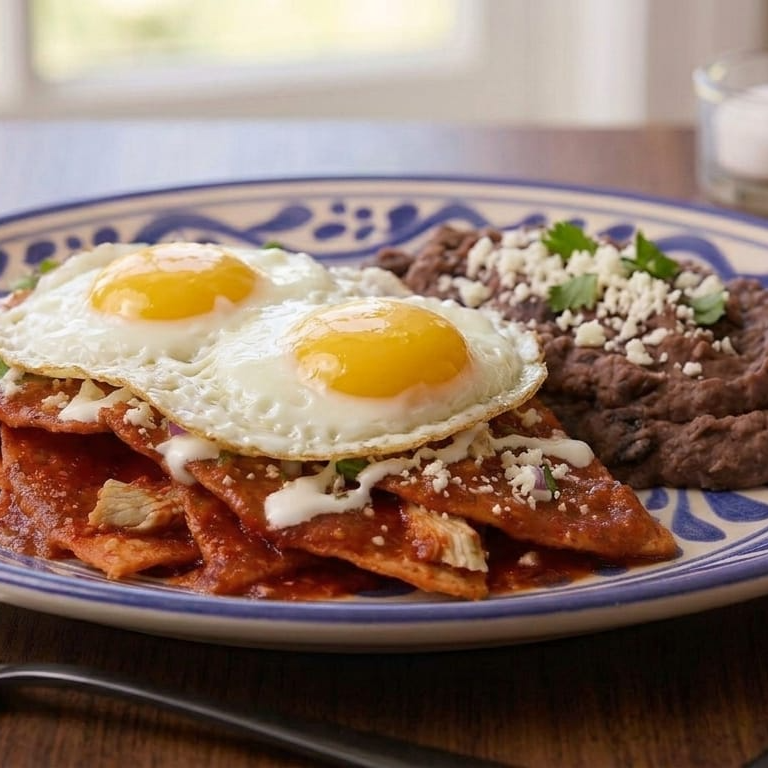 Montados en Chilaquiles Rojos