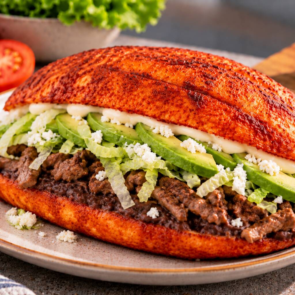 Pambazo con Bistec