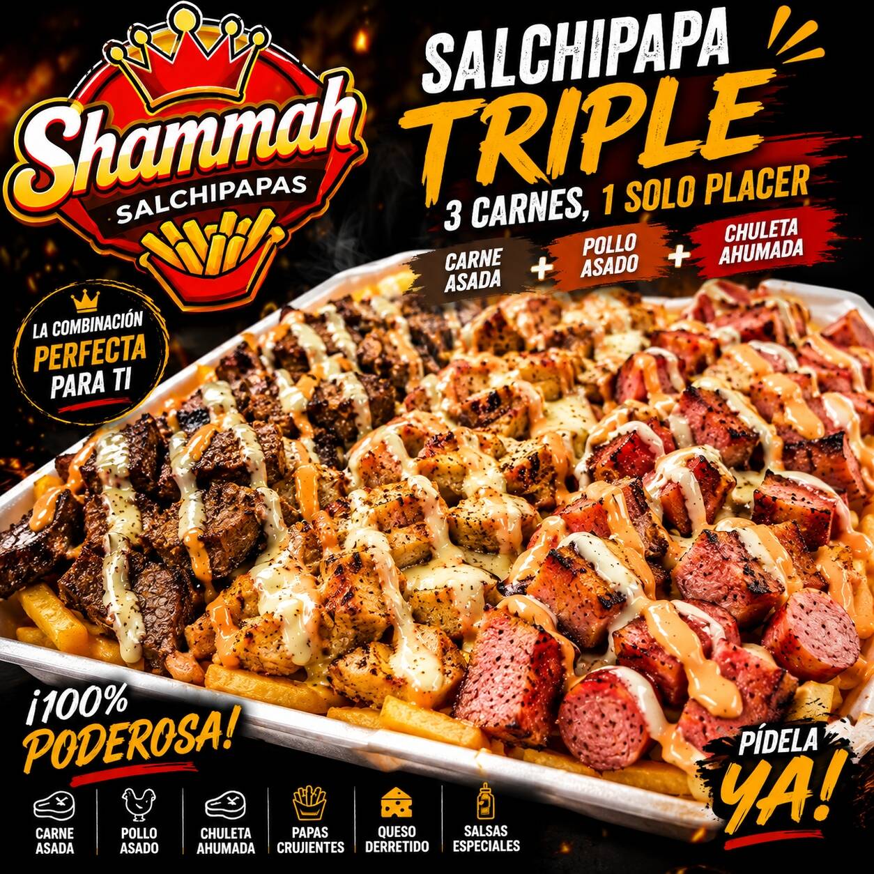 Salchipapa Triple