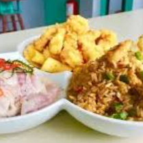 Trio Chaufero (ceviche +chicharrón de pota +chaufa