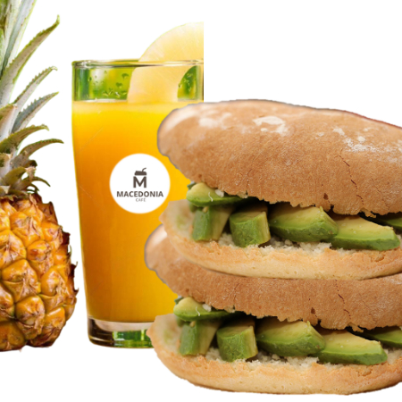 Combo 1 (2 Sándwich con Palta + 1 Jugo de Piña)