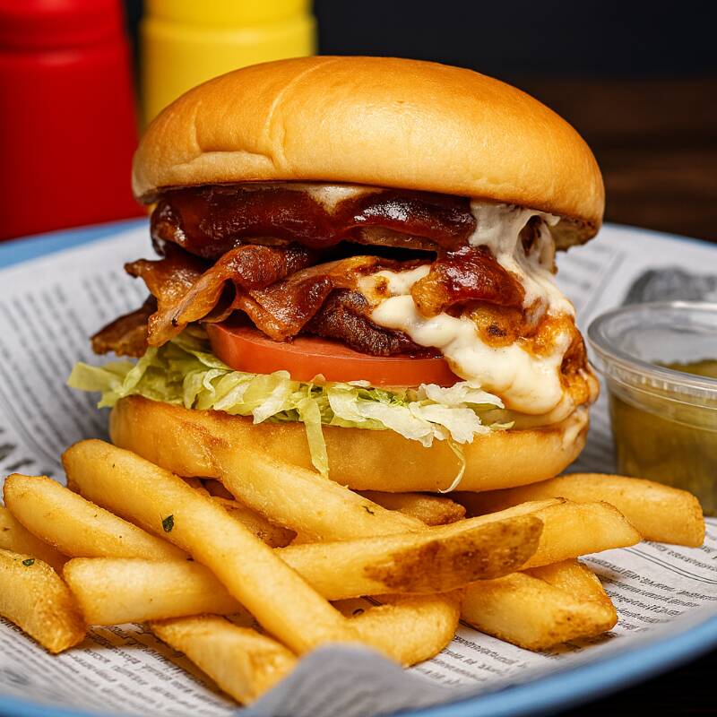 Tropical Burger ¡Nueva! con papas