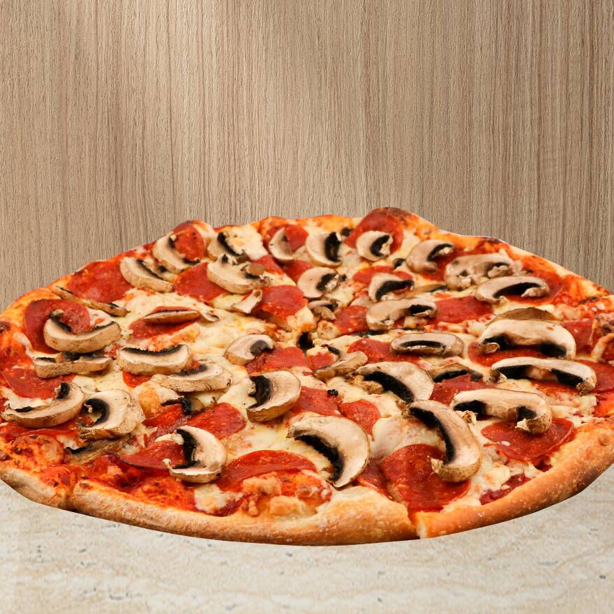 Pizza Gourmet Pepperoni & Champiñones Alto