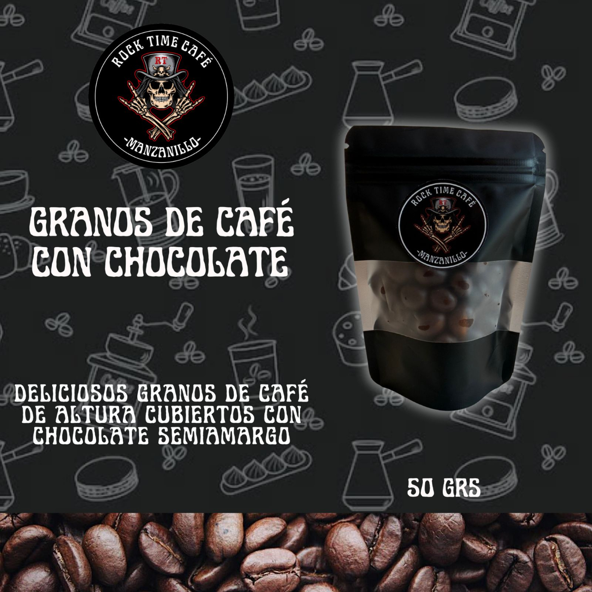 GRANOS DE CAFÉ CON CHOCOLATE (50 Grs)