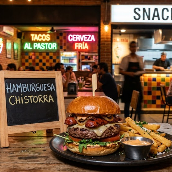 Hamburguesa chistorra Refresco 400Ml gratis