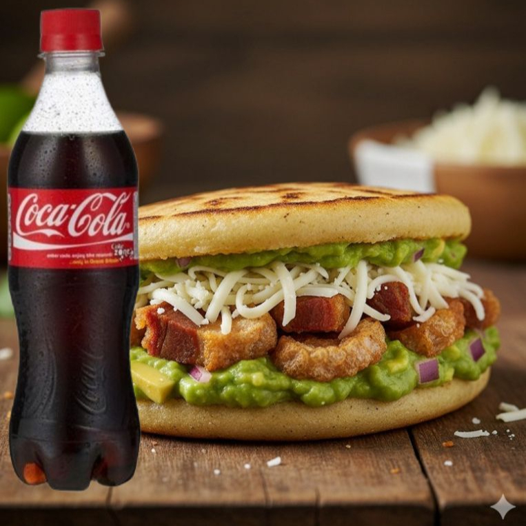 AREPA MONTAÑERA EN COMBO CON COCA-COLA 400ML
