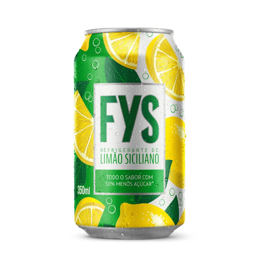 FYS TEM 50% MENOS AÇUCAR QUE OS REFRIGERANTES CONVENCIONAIS