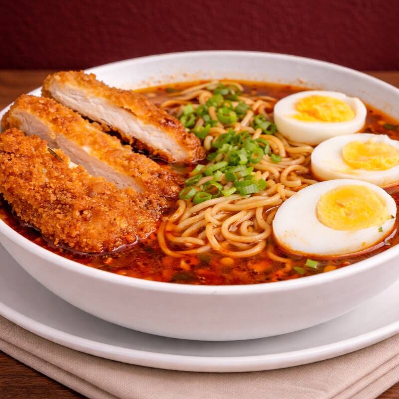 RAMEN CON CHULETA EMPANIZADA