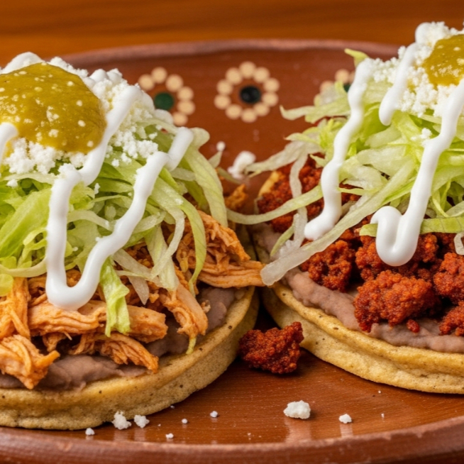 Sopes de Pollo o Chorizo 2 pzas