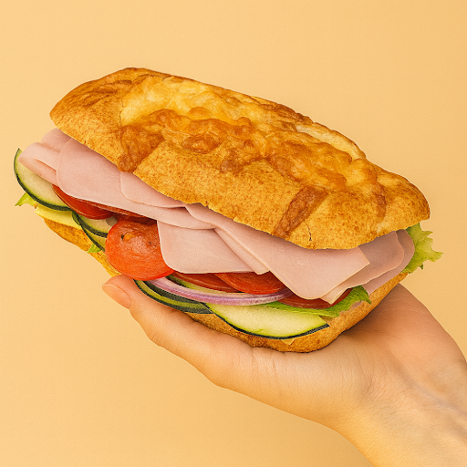 Chapata de jamón de pavo