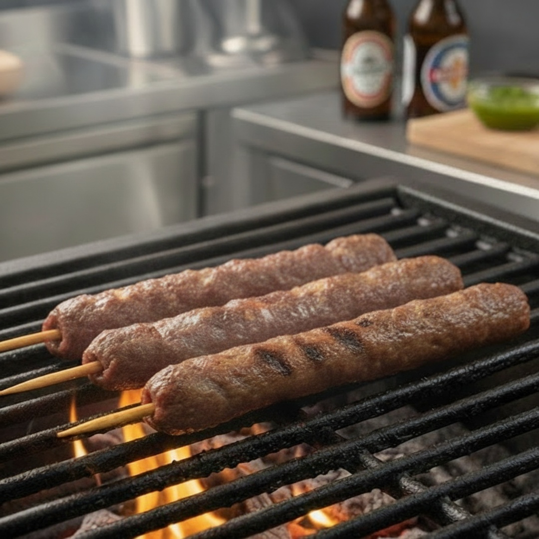 Linguiça Cuiabana é produzida artesanalmente com carne bovina de primeira, temperada com ervas frescas e recheada com cubos suculentos de queijo coalho