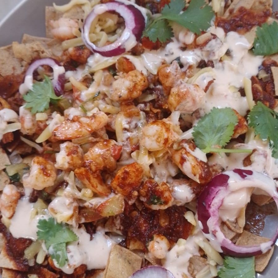 Chilaquiles de camarón