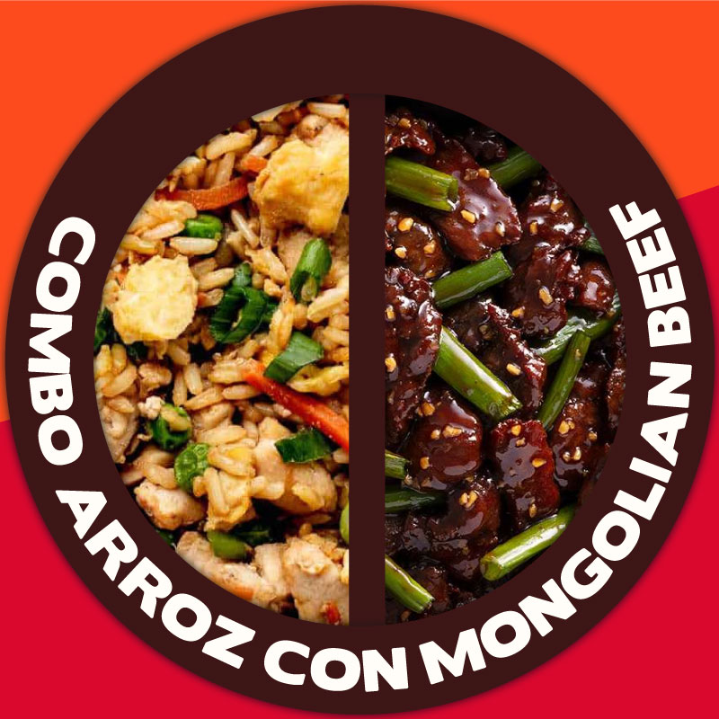 Combo Arroz Frito con Mongolian Beef