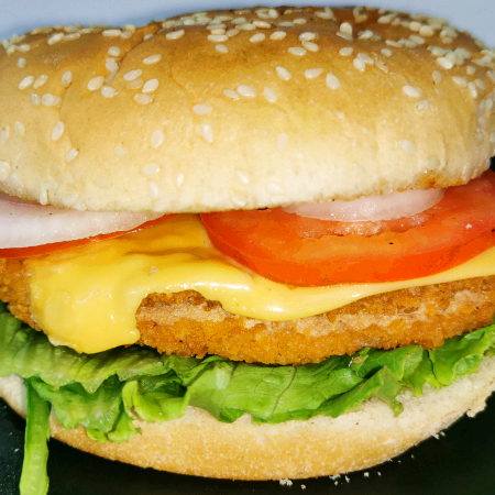 Hamburguesa de Pollo + PAPAS.