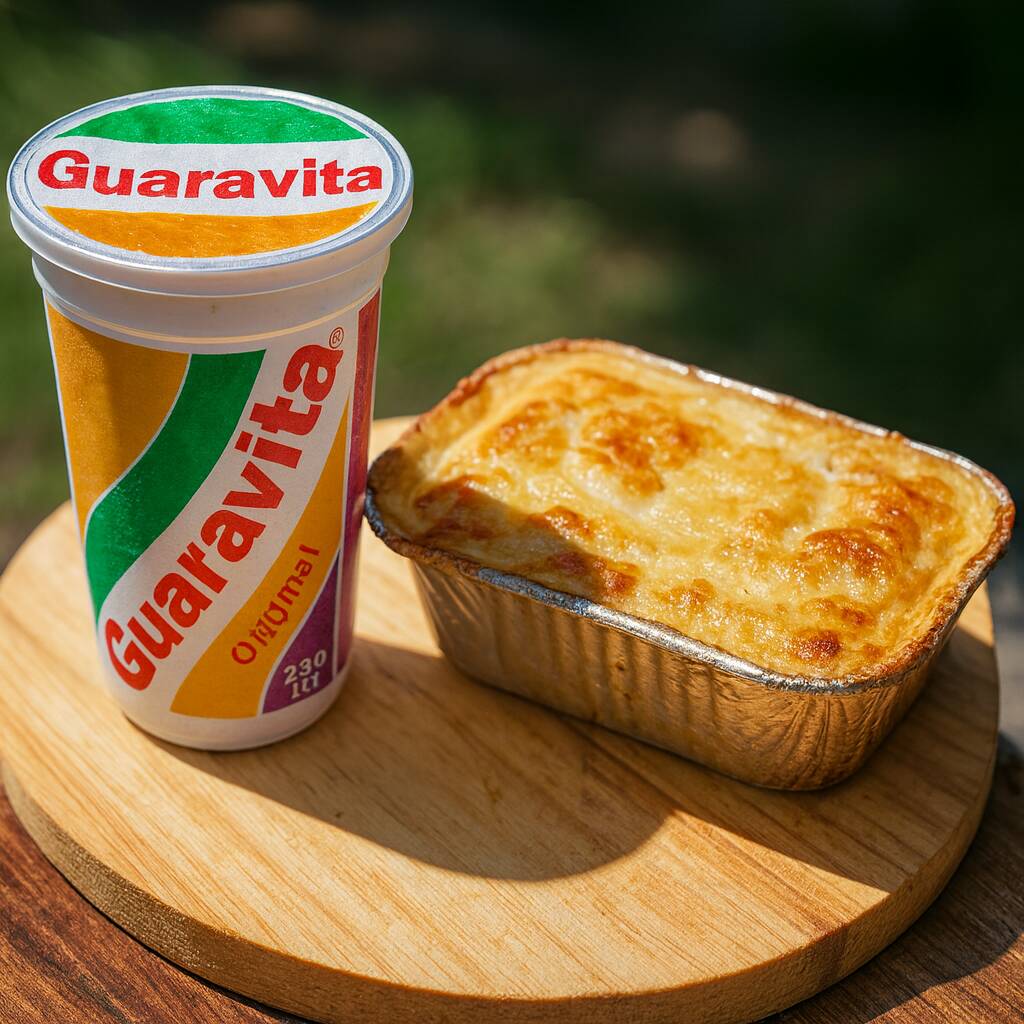 Combo Empadão + Guaravita 🥧 1 Empadão de frango 🥤 1 Guaravita