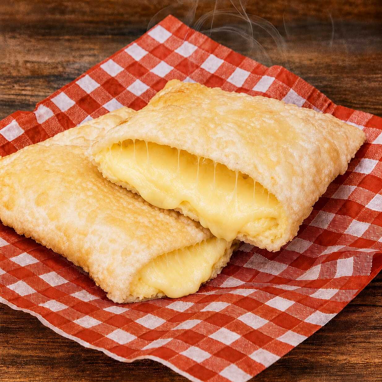 O tradicional pastel de queijo c/orégano.