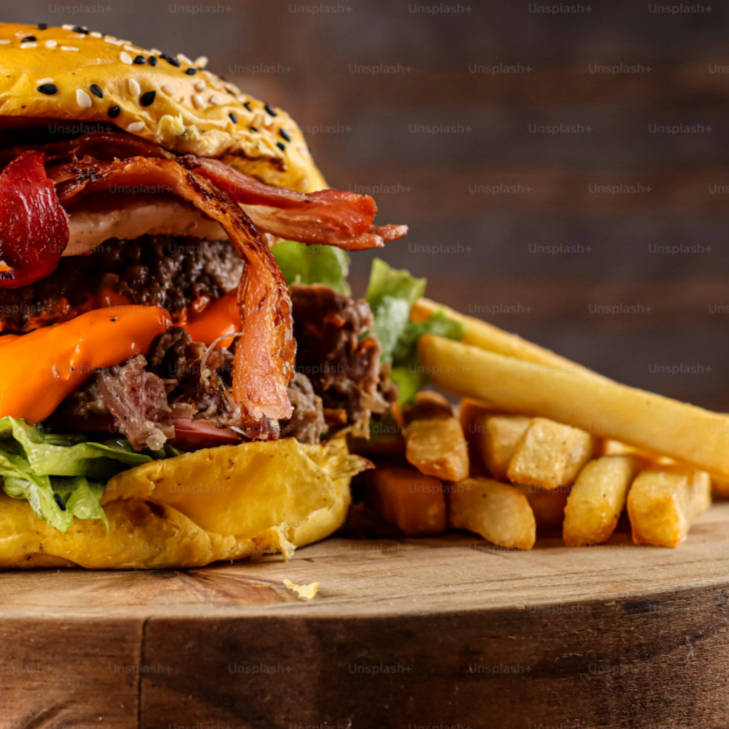 Hamburguesa Con Doble Carne Especial C/Papas