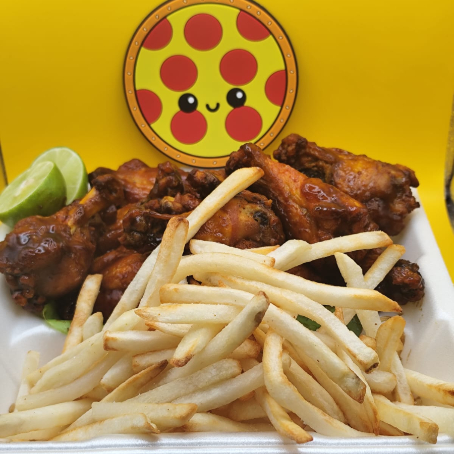 Alitas BBQ con Papas