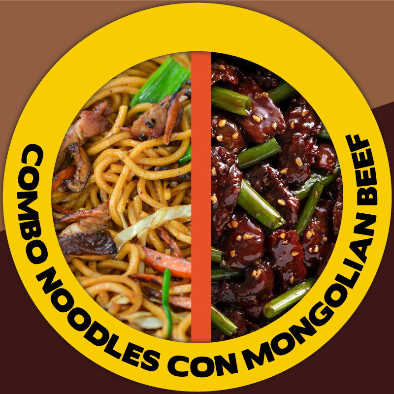 Combo Noodles con Mongolian Beef