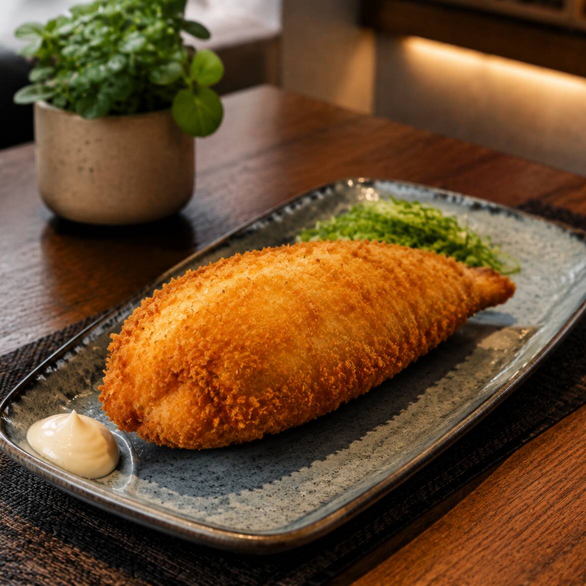 Salmão Fresco combinado com Cream Cheese Cremoso e Arroz Japonês Especial, envolto em Nori Crocante e Frito na Medida Certa.