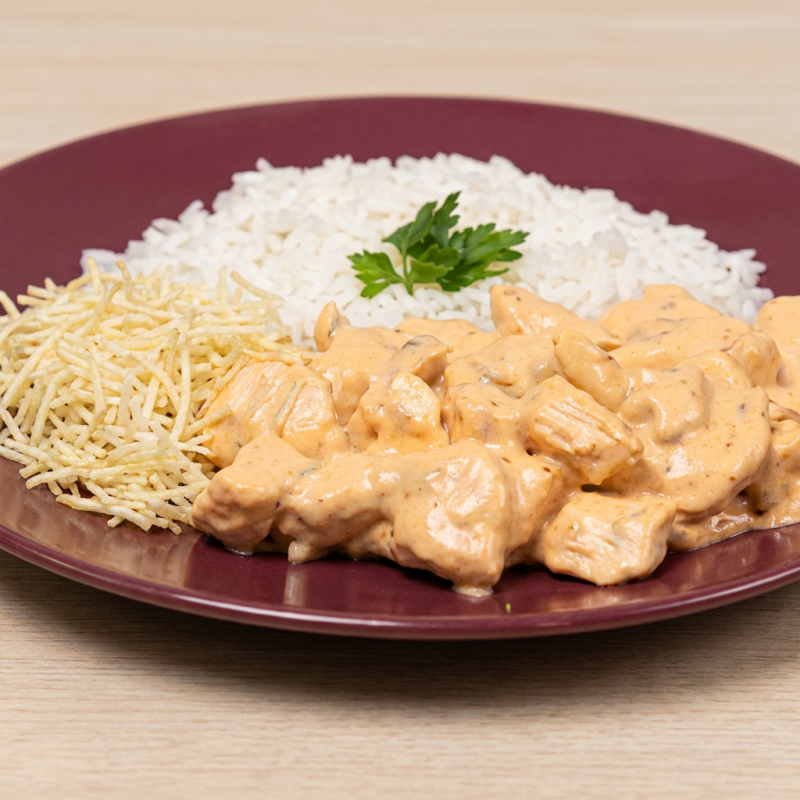 ACOMPANHA ARROZ, STROGONOFF E BATATA PALHA