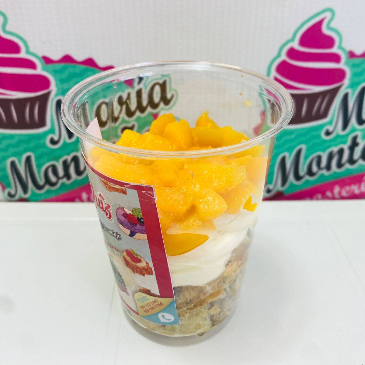 Mostachon de durazno vaso 10onz