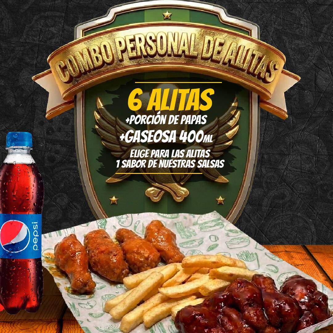 Combo Alitas x 6 + Gaseosa 400 ml