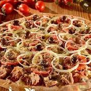 Muçarela, Atum, Palmito, Catupiry e Cebola