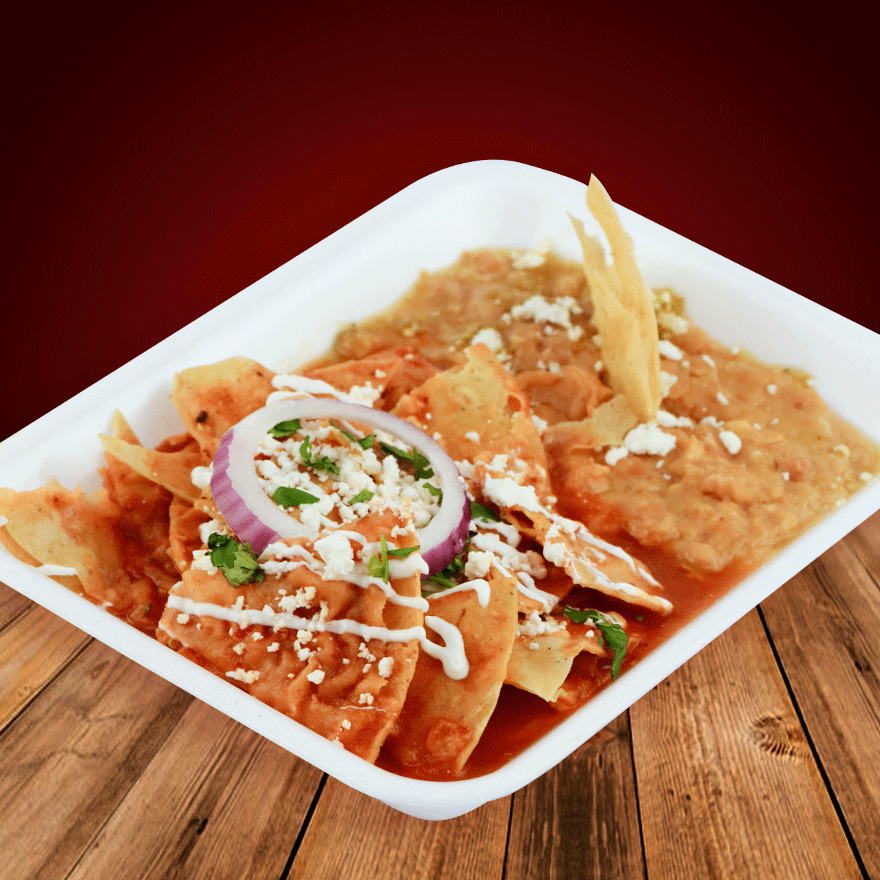 Chilaquiles Rojos Con Pollo
