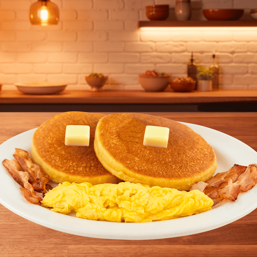 Hot Cakes con Huevo Revuelto